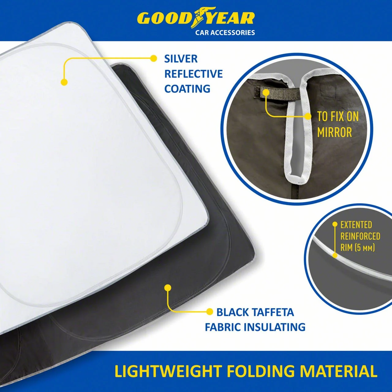 Goodyear Car Accessories Windshield Sun Shade (11-23 Charger)
