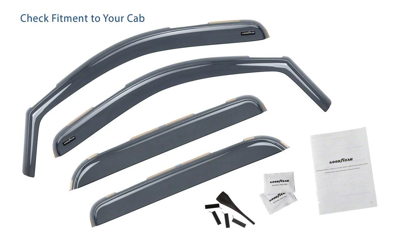 Goodyear Car Accessories Shatterproof in-Channel Window Deflectors (07-14 Sierra 3500 HD Crew Cab)