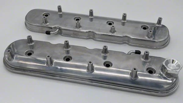 Granatelli Motor Sports Stock/Standard Valve Covers; Polished (09-13 5.3L, 6.2L Sierra 1500)