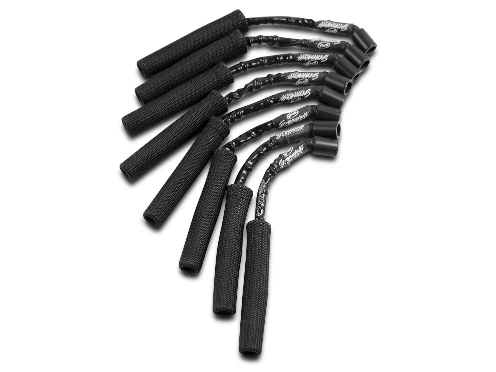 Granatelli Motor Sports High Performance Ignition Wires; 9-Inch; High Temp Black and Black (07-14 5.3L Tahoe)