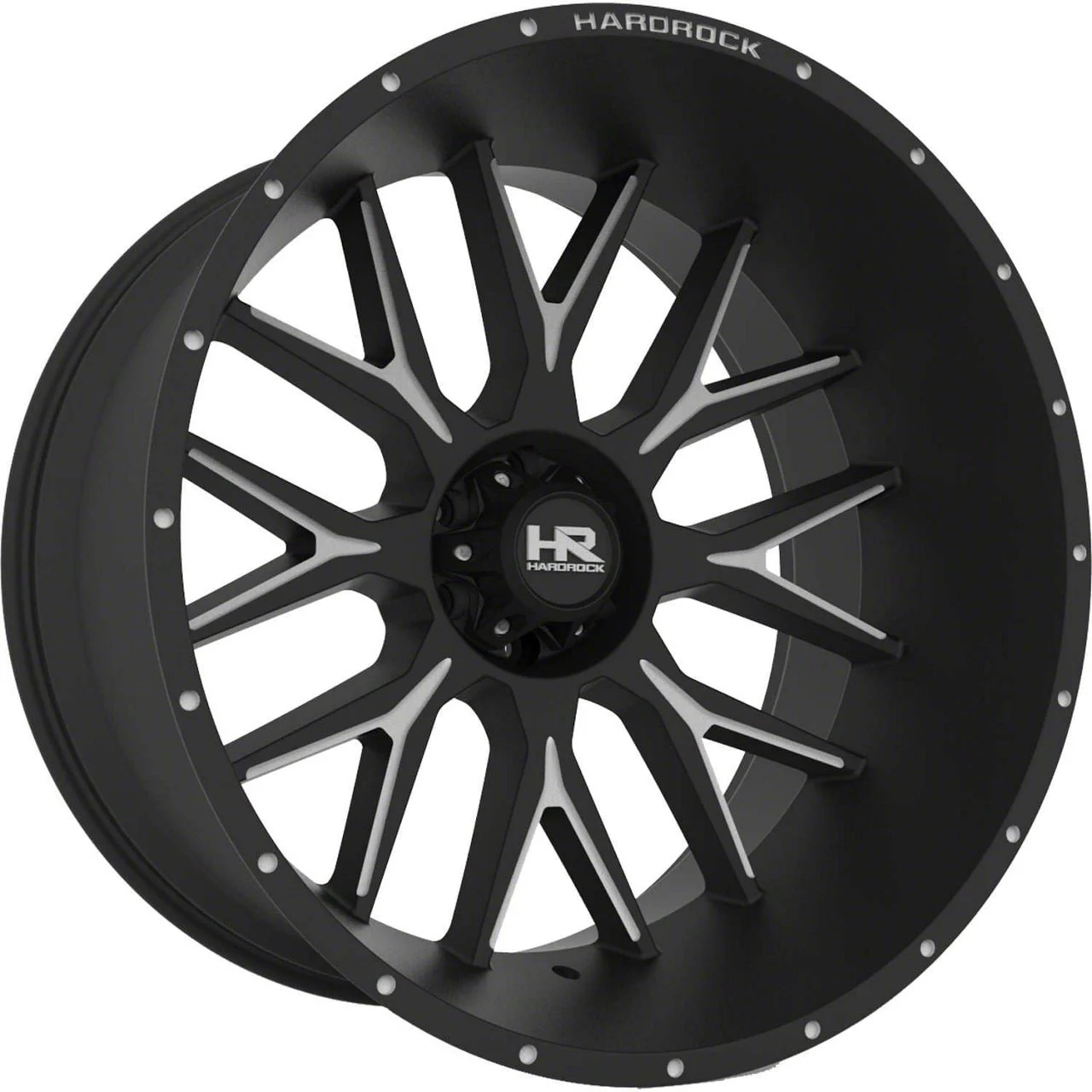Hardrock Offroad Affliction Xposed Gloss Black Milled 8-Lug Wheel; 22x12; -44mm Offset (11-14 Sierra 2500 HD)