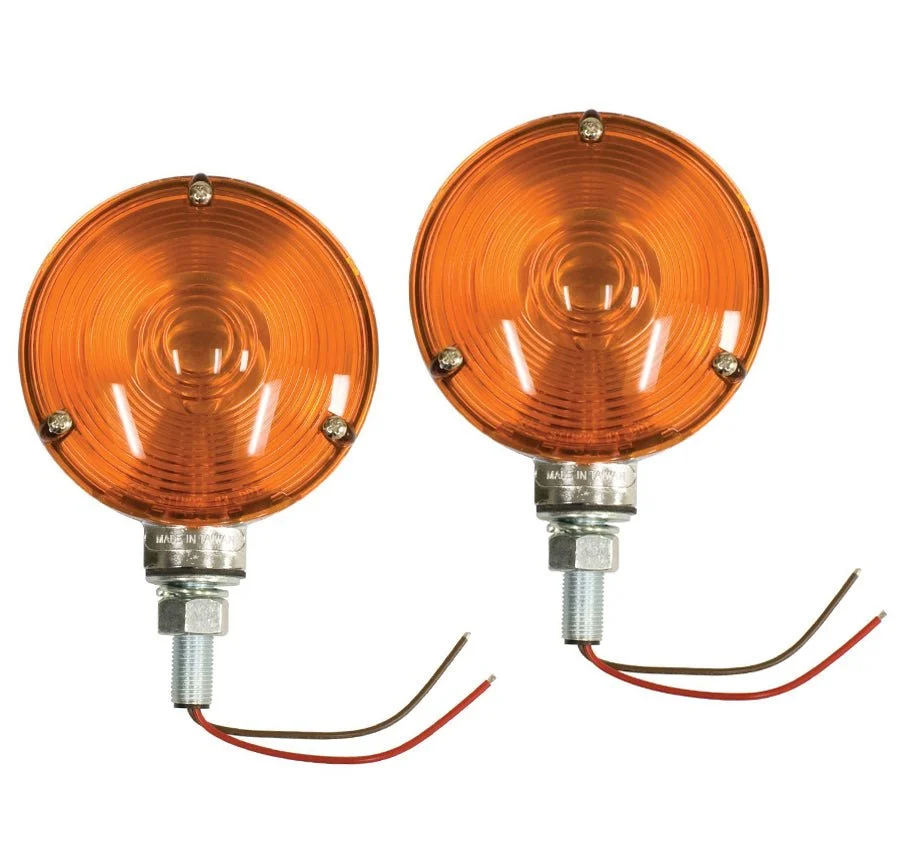 Heavy Duty 4" Off-Road Light With Amber Lens And Chrome Housing, Pair