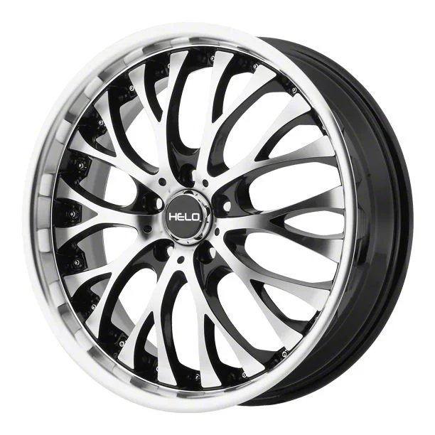 HELO HE890 Gloss Black Machined Wheel; Rear Only; 20x10; 40mm Offset (05-09 Mustang)