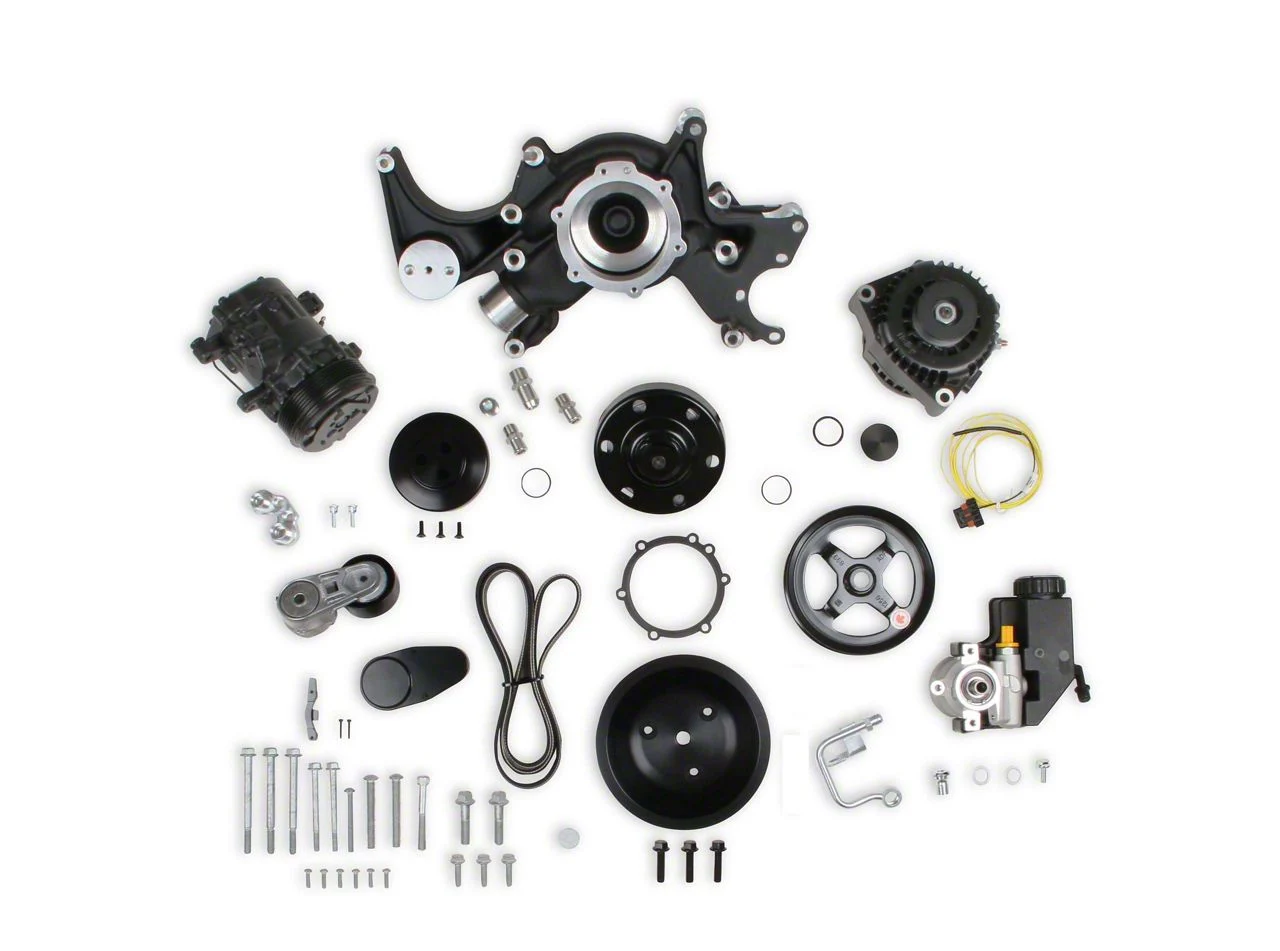 Holley Big Block Chevy Mid-Mount Complete Accessory System; Black