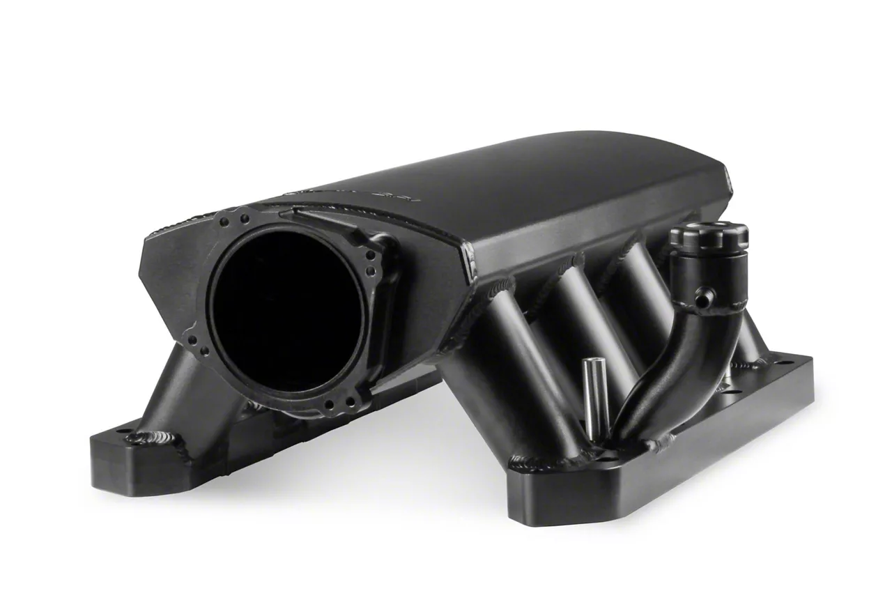 Sniper Fabricated Intake Manifold with 90mm Mopar Dual Throttle Body Mount and Fuel Rails; Black (06-20 5.7L HEMI, 6.1L HEMI, 6.4L HEMI Charger)
