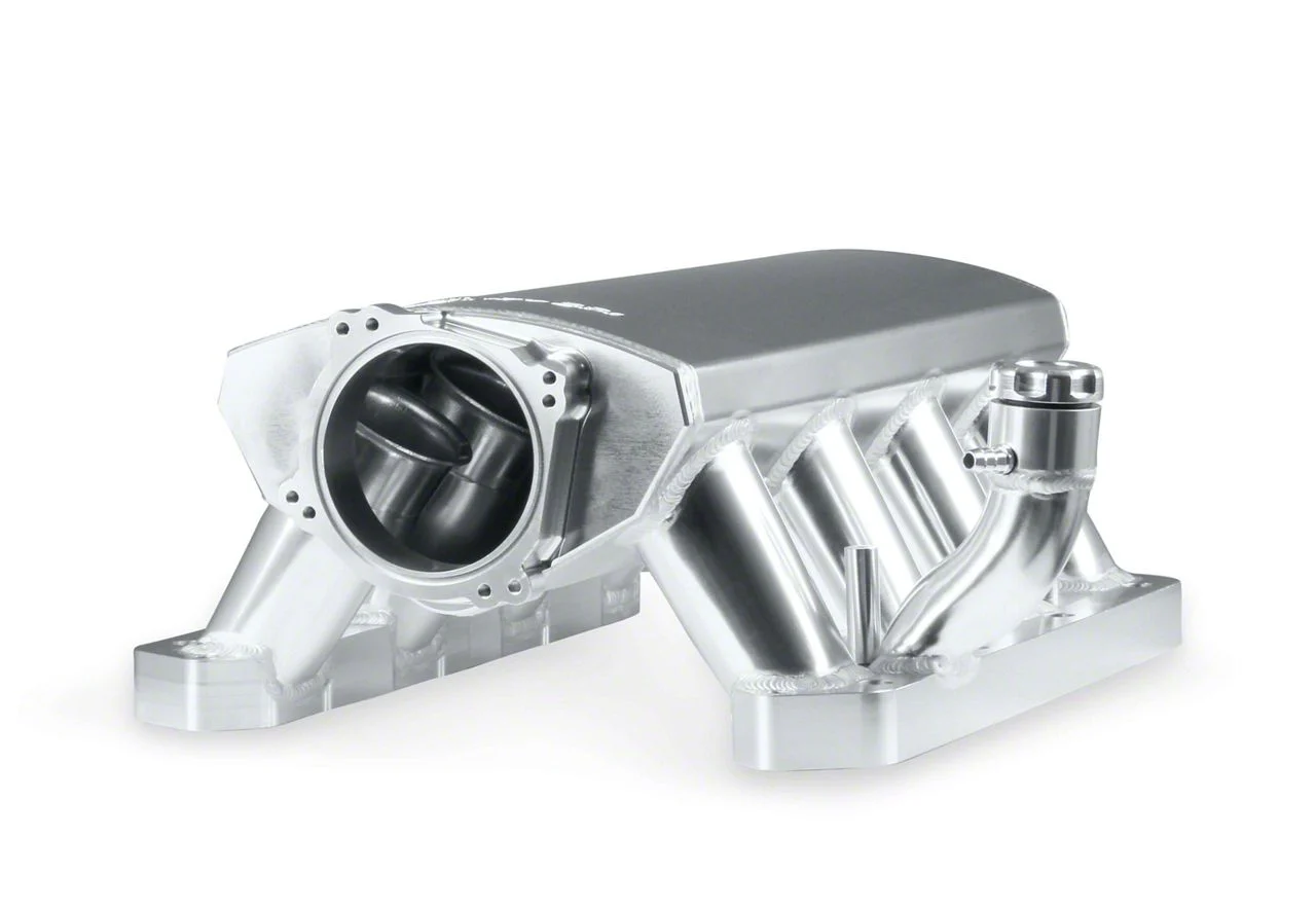 Sniper Fabricated Intake Manifold with 90mm Mopar Dual Throttle Body Mount and Fuel Rails; Silver (06-20 5.7L HEMI, 6.1L HEMI, 6.4L HEMI Charger)