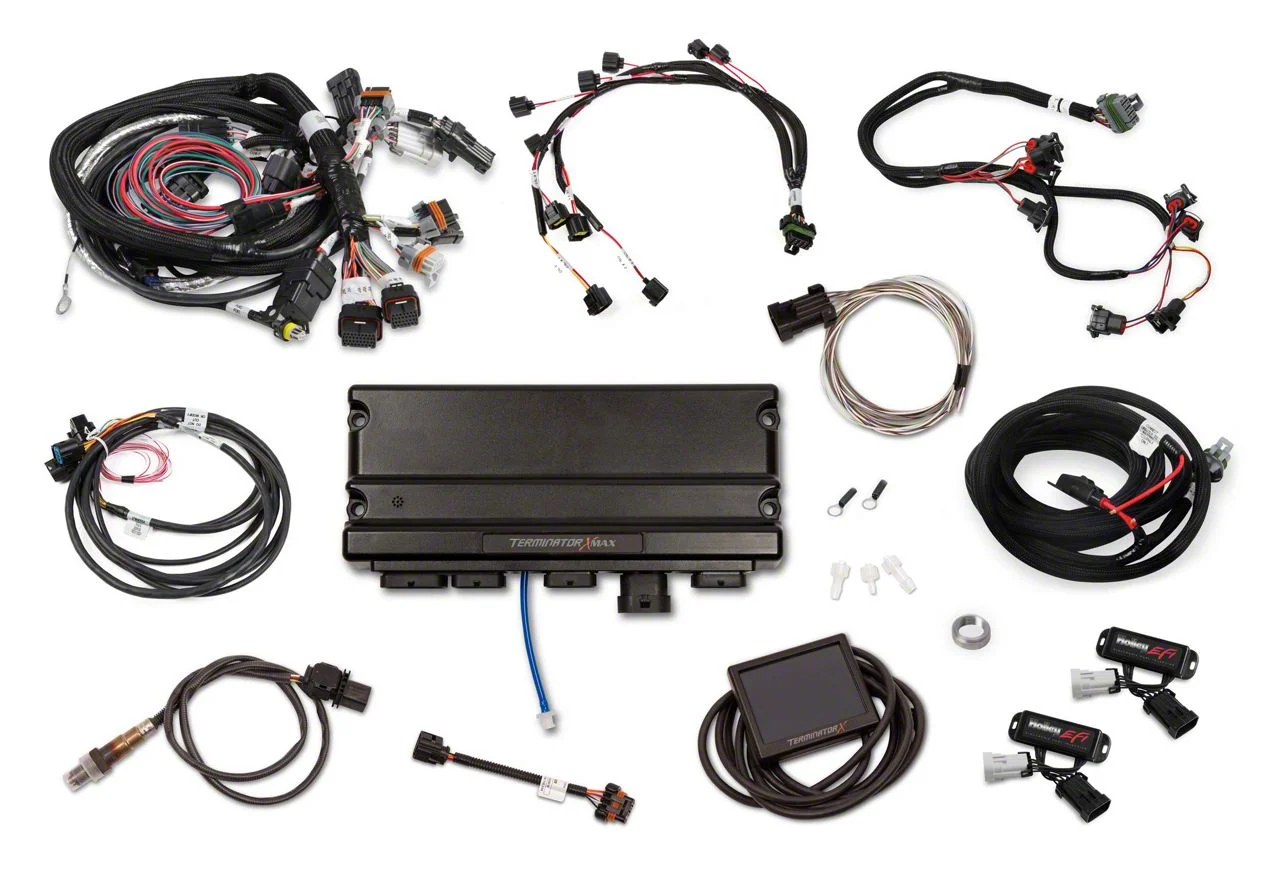 Holley EFI Terminator X Max Fuel Injection System with Drive-By-Wire Throttle Body Control for EV1 Fuel Injectors (08-12 V8 HEMI Challenger w/o VVT)