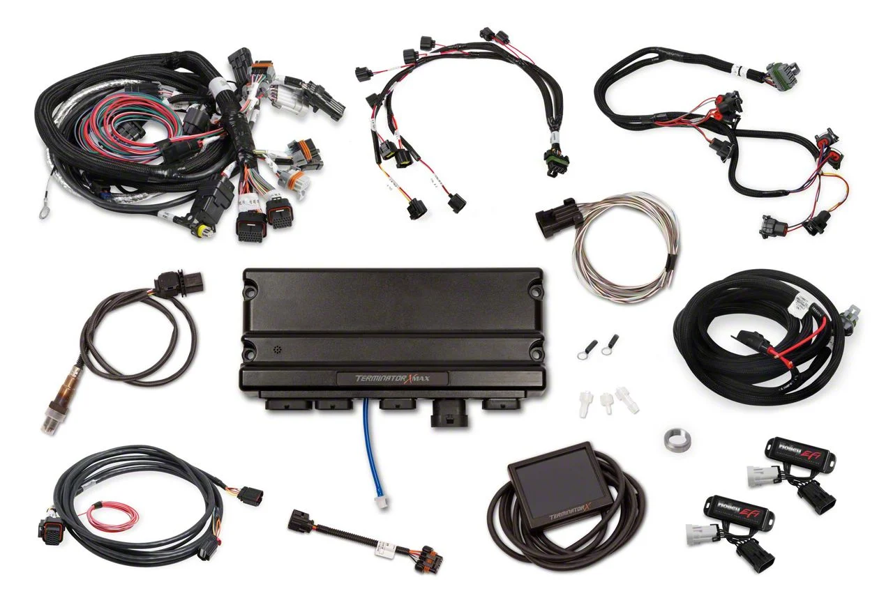 Holley EFI Terminator X Max Fuel Injection System with Drive-By-Wire Throttle Body Control for EV1 Fuel Injectors (13-23 V8 HEMI Challenger w/o VVT, Excluding 6.2L HEMI)