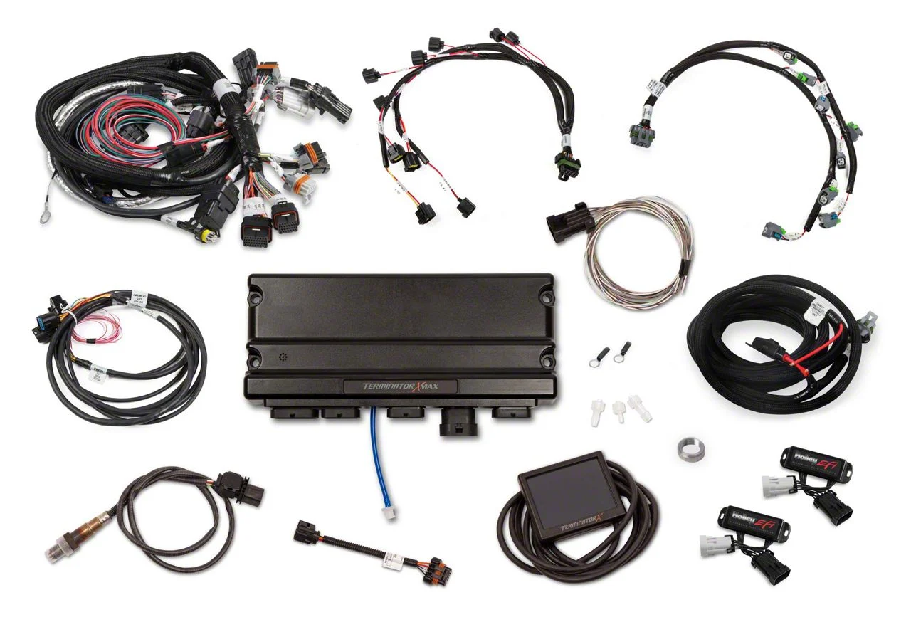 Holley EFI Terminator X Max Fuel Injection System with Drive-By-Wire Throttle Body Control for EV6 Fuel Injectors (08-12 V8 HEMI Challenger w/o VVT)
