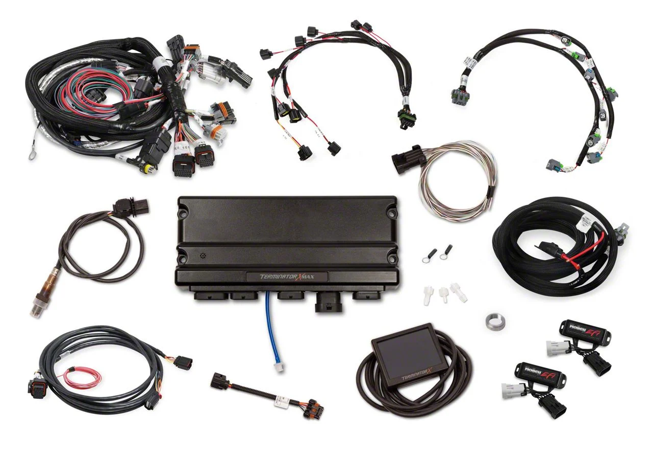 Holley EFI Terminator X Max Fuel Injection System with Drive-By-Wire Throttle Body Control for EV6 Fuel Injectors (13-23 V8 HEMI Challenger w/o VVT, Excluding 6.2L HEMI)