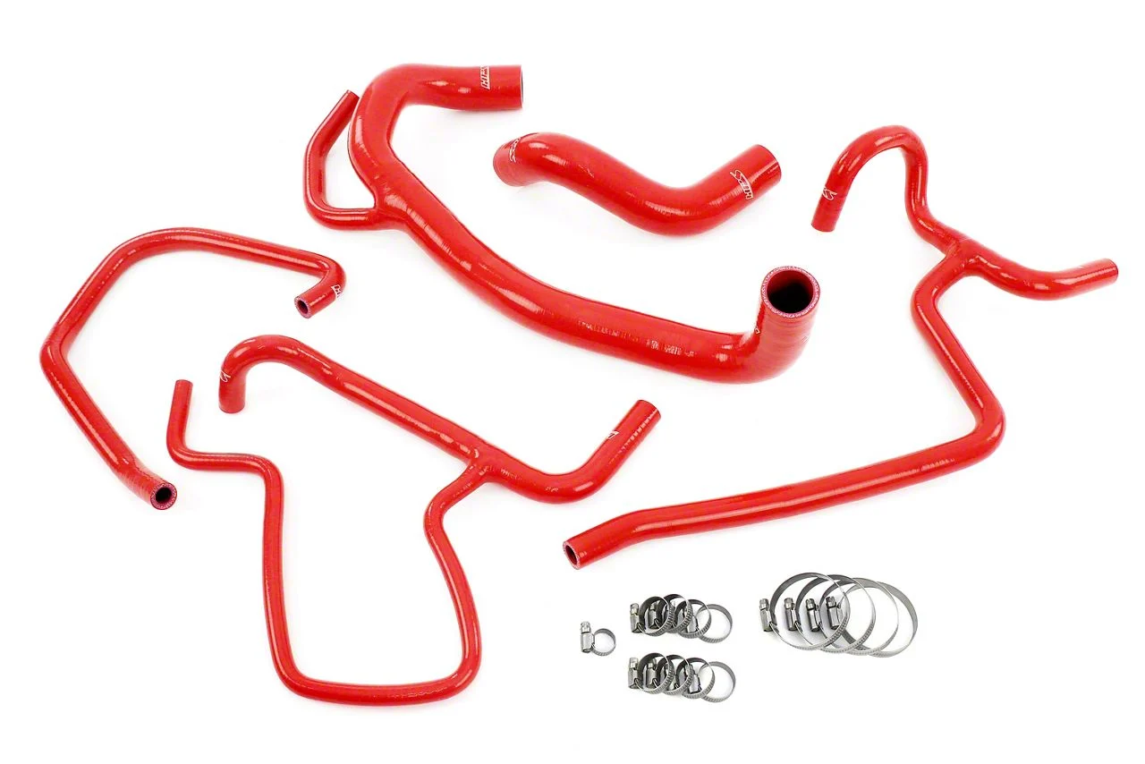 Silicone Radiator and Heater Coolant Hose Kit; Red (12-14 6.4L HEMI Charger)