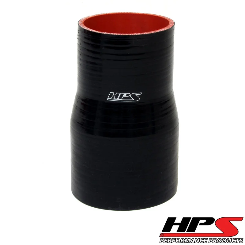 HPS 2" - 2.75" ID , 4" Long High Temp 4-ply Reinforced Silicone Reducer Coupler Hose Black (51mm - 70mm ID , 102mm Length)