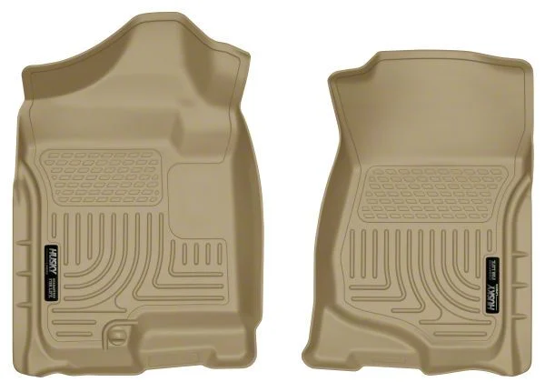 Husky Liners WeatherBeater Front Floor Liners; Tan (07-14 Sierra 3500 HD Extended Cab, Crew Cab)