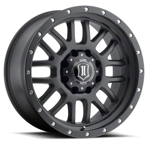 ICON Alloys Alpha Satin Black 8-Lug Wheel; 20x9; 12mm Offset (11-14 Sierra 3500 HD SRW)