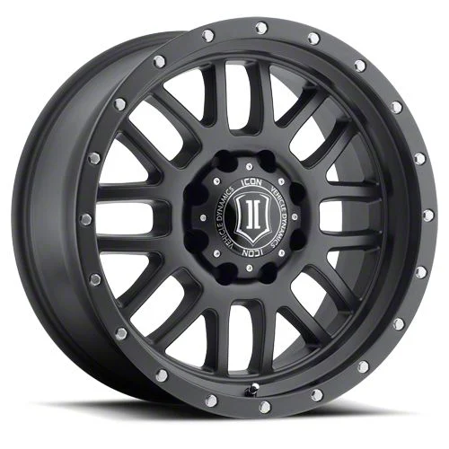 ICON Alloys Alpha Satin Black 8-Lug Wheel; 20x9; 12mm Offset (15-19 Sierra 3500 HD SRW)