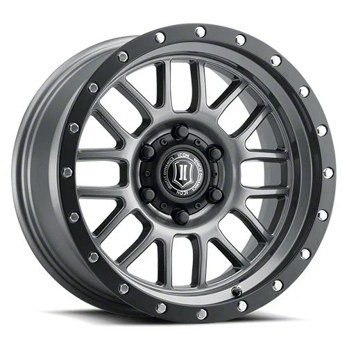 ICON Alloys Alpha Gunmetal 8-Lug Wheel; 20x9; 12mm Offset (20-26 Sierra 3500 HD SRW)