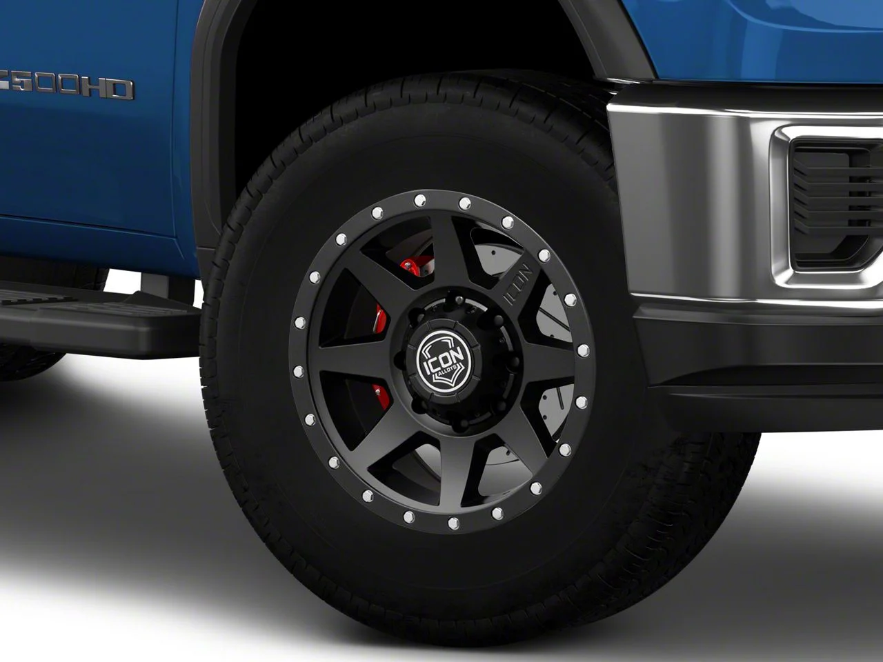 ICON Alloys Rebound HD Satin Black 8-Lug Wheel; 18x9; 12mm Offset (20-26 Sierra 3500 HD SRW)