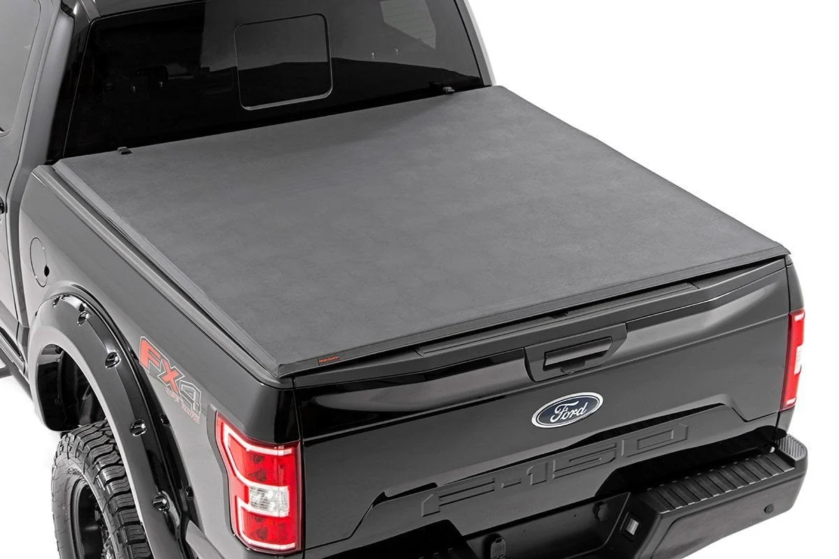 Bed Cover | Tri Fold | Soft | 6'7" Bed | Ford F-150 /F-150 Lightning | 2021-2022 | Rough Country | 41521650A