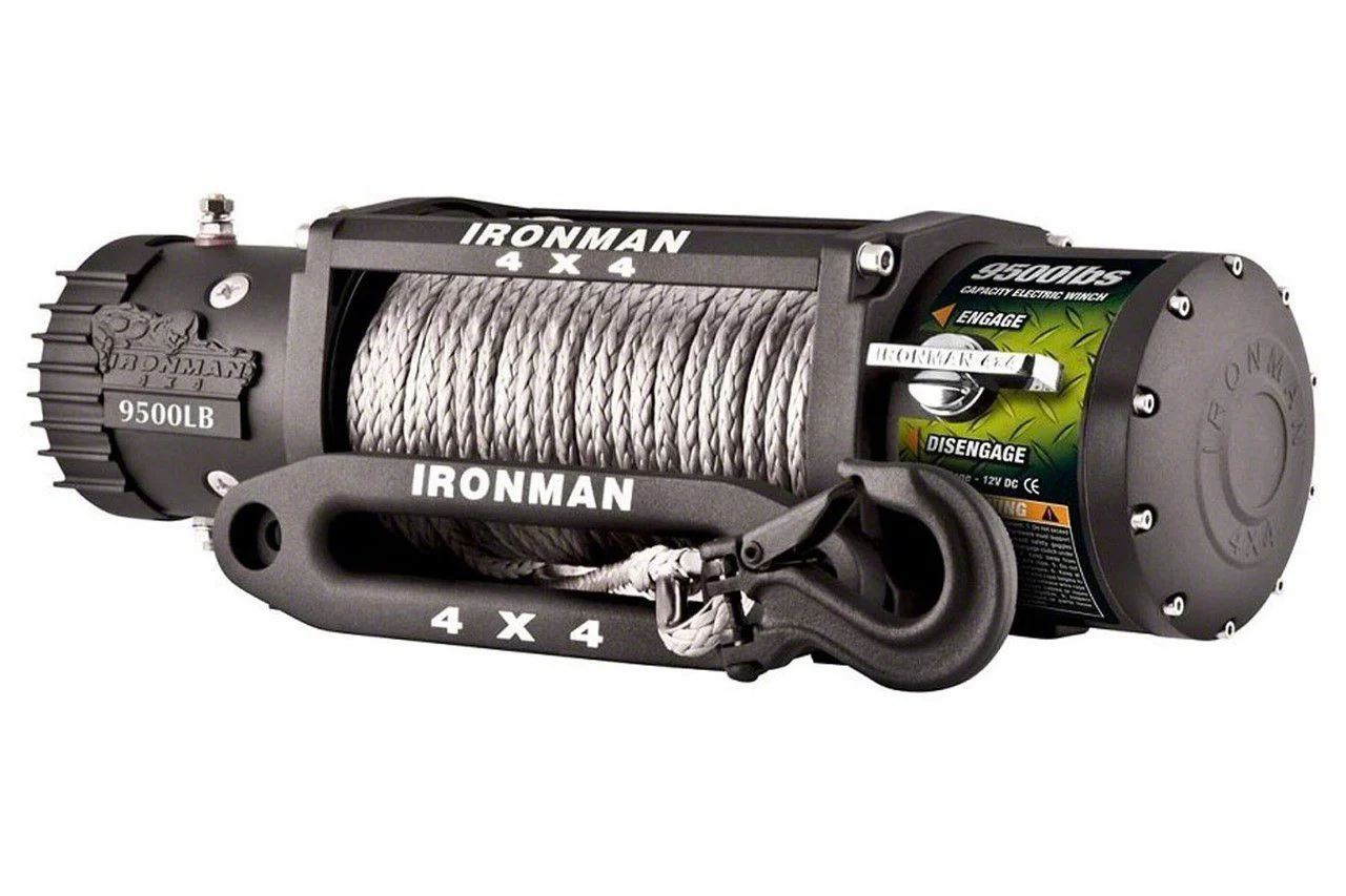 Ironman 4x4 9,500 lb. 12v Electric Monster Winch with Synthetic Rope (Universal; Some Adaptation May Be Required)