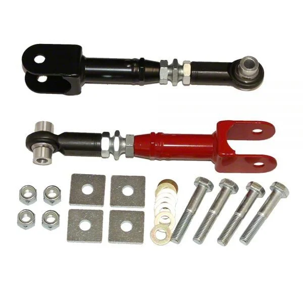 J&M IRS Adjustable Rear Toe Links; Red (24-26 Mustang)