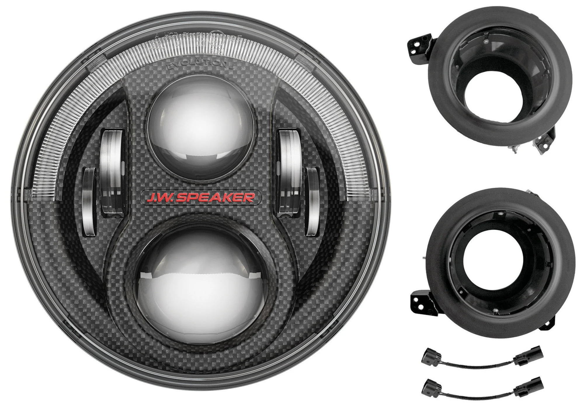 J.W. Speaker  Model 8700 Evolution J2 Series 7" LED Headlight Pair with Mounting Kit for 18-20 Jeep Wrangler JL & Gladiator JT