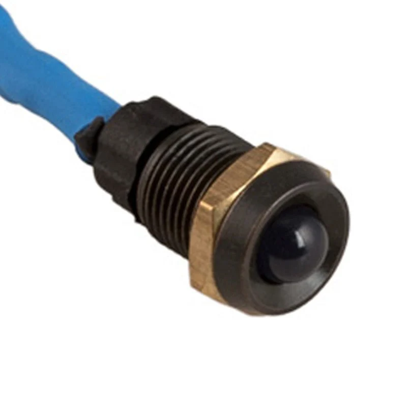 K4 Blue 12V LED Indicator Light W/Black Bezel .328" Mounting Hole 17-107