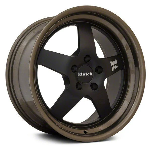 Klutch SL5 Matte Black with Bronze Lip Wheel; 18x9; 35mm Offset (07-10 AWD Charger)