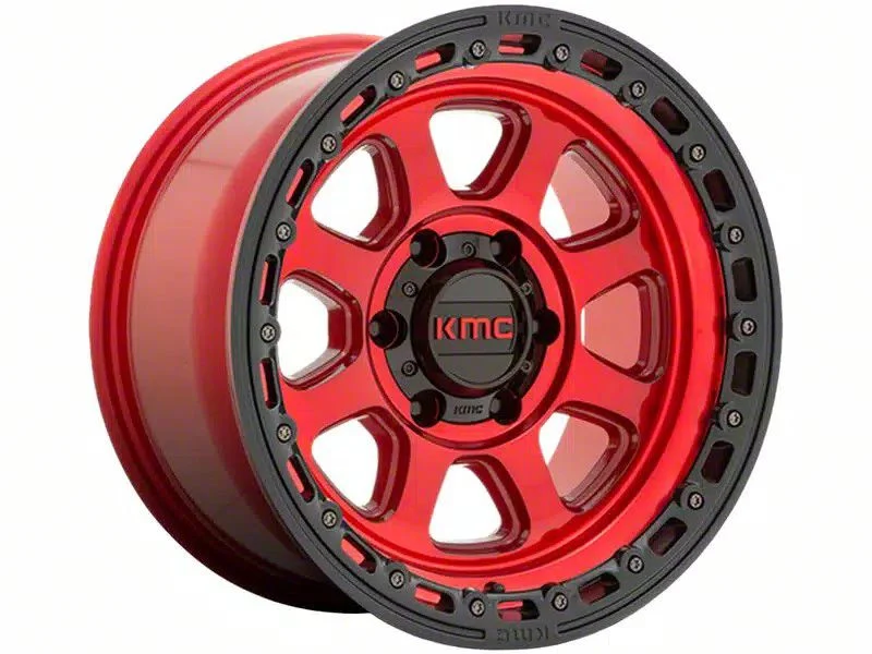 KMC Chase Candy Red with Black Lip 6-Lug Wheel; 20x9; 18mm Offset (07-13 Silverado 1500)