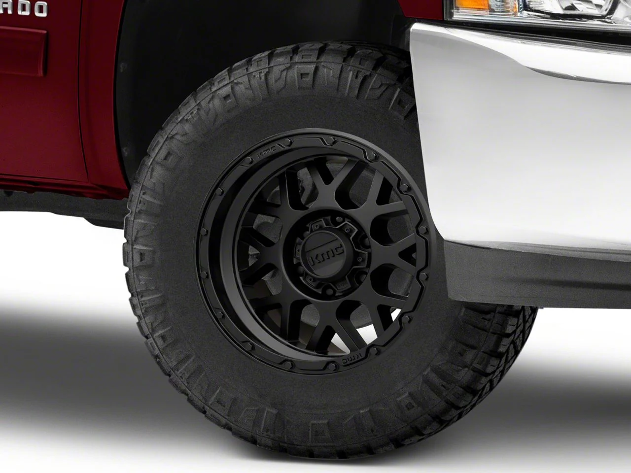 KMC Grenade Off-Road Matte Black 6-Lug Wheel; 17x9; 18mm Offset (07-13 Silverado 1500)