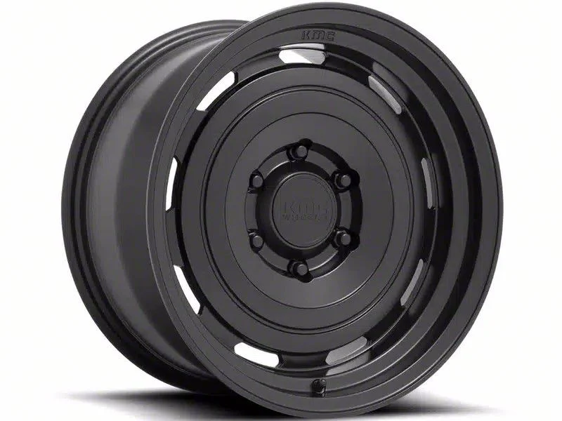 KMC Roswell Satin Black 6-Lug Wheel; 17x8.5; 18mm Offset (07-13 Silverado 1500)