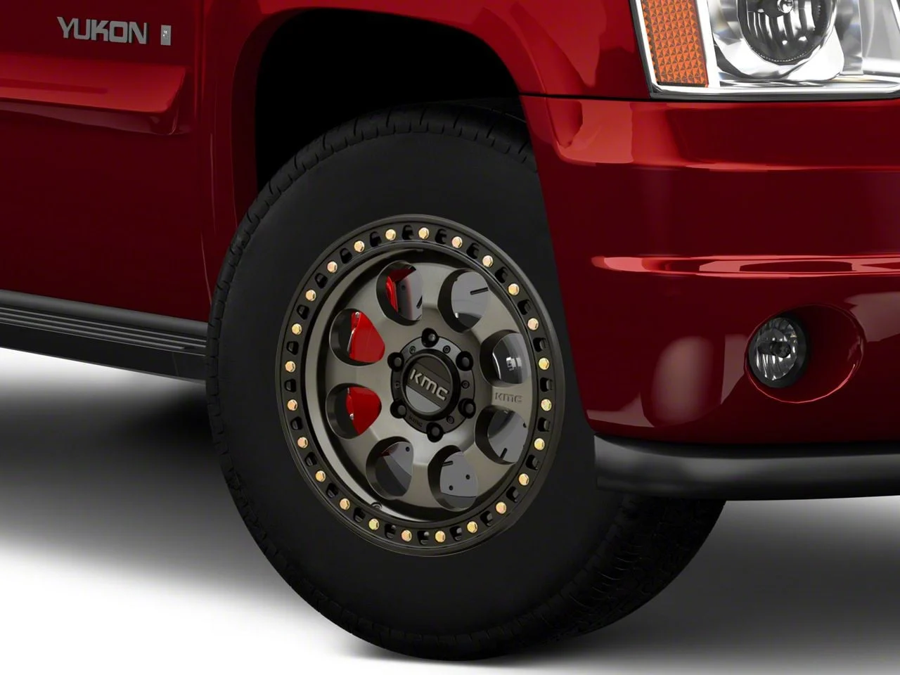 KMC Riot SBL Anthracite with Satin Black Lip 6-Lug Wheel; 18x9; 18mm Offset (07-14 Yukon)