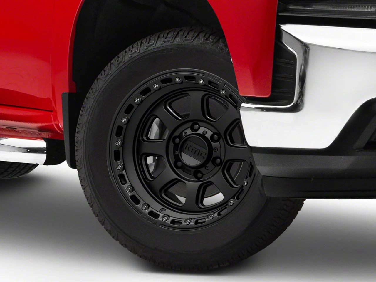 KMC Chase Satin Black with Gloss Black Lip 6-Lug Wheel; 20x9; 0mm Offset (19-26 Silverado 1500)