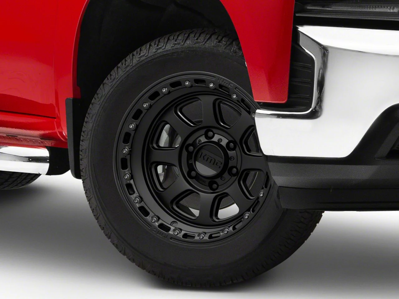 KMC Chase Satin Black with Gloss Black Lip 6-Lug Wheel; 20x9; 18mm Offset (19-26 Silverado 1500)