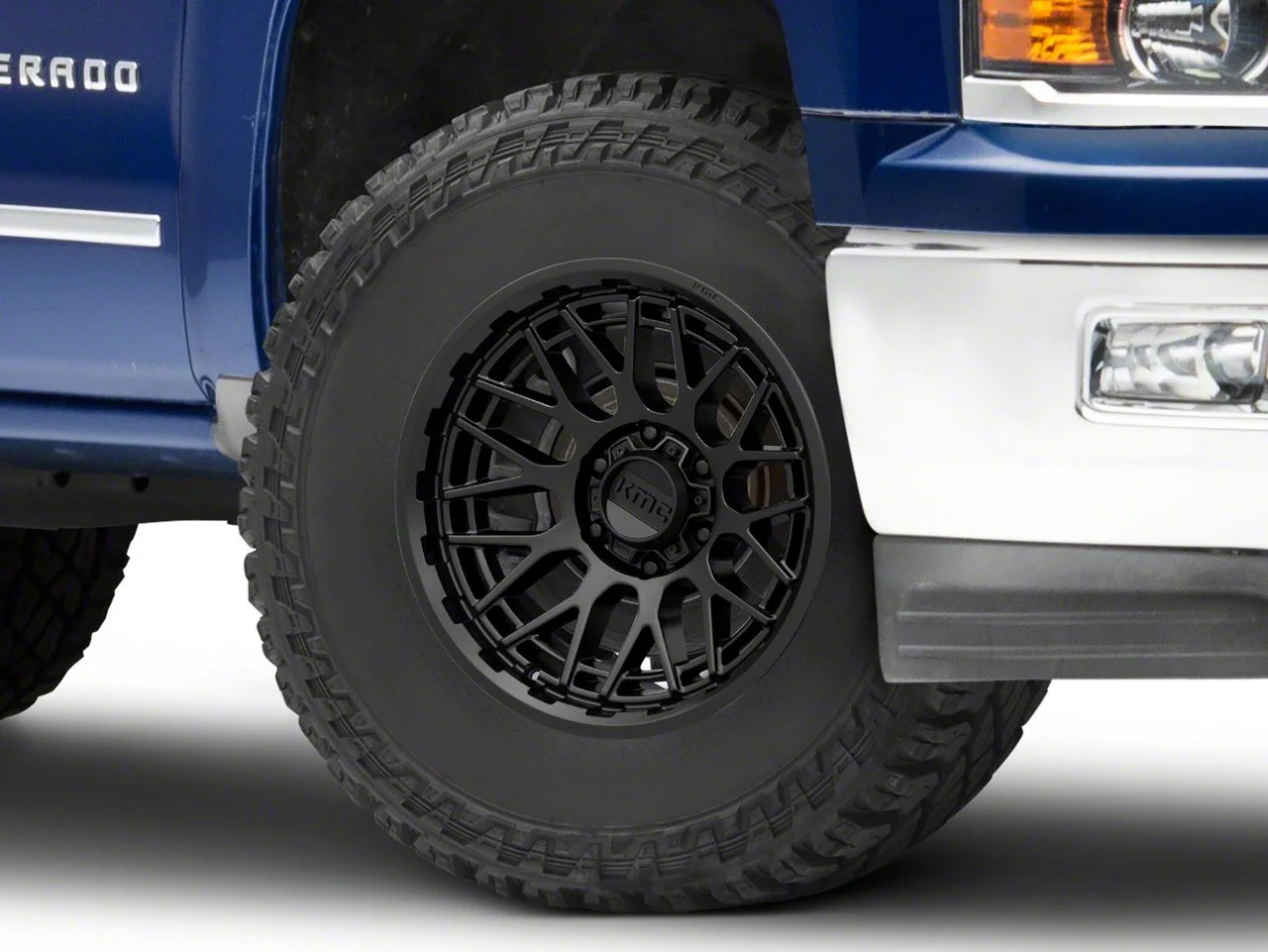KMC Technic Satin Black 6-Lug Wheel; 17x8.5; 0mm Offset (14-18 Silverado 1500)