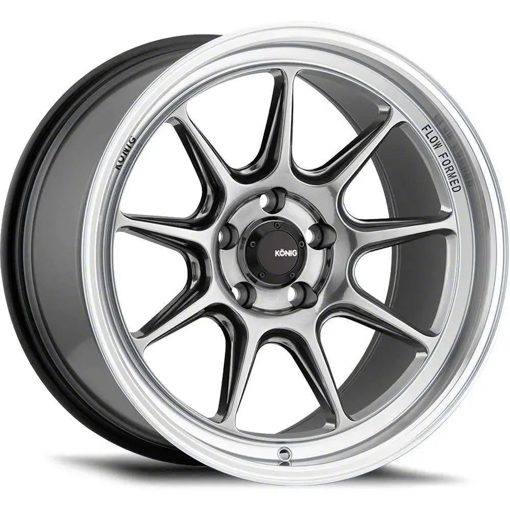Konig Countergram Hyper Chrome with Machined Lip Wheel; 18x9.5; 35mm Offset (05-09 Mustang GT, V6)