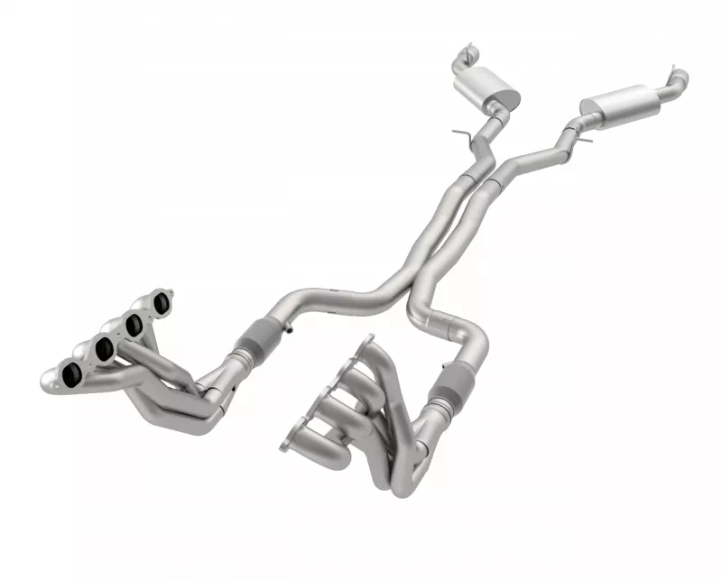 Kooks 2-Inch GREEN Catted Long Tube Headers and Cat-Back Exhaust with Polished Tips (16-24 6.2L Camaro w/o NPP Dual Mode Exhaust)