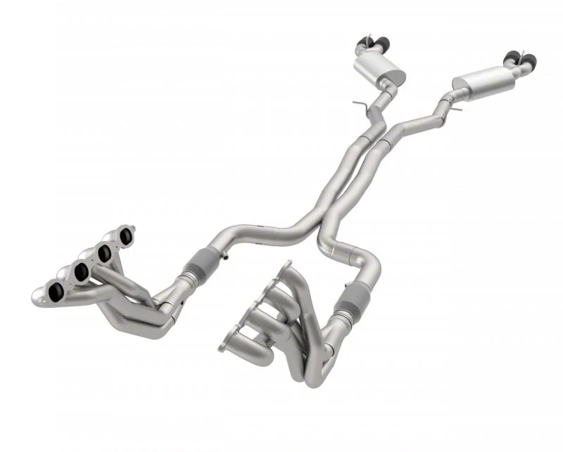 Kooks 2-Inch GREEN Catted Long Tube Headers and Cat-Back Exhaust with Quad Black Tips (16-24 6.2L Camaro w/o NPP Dual Mode Exhaust)