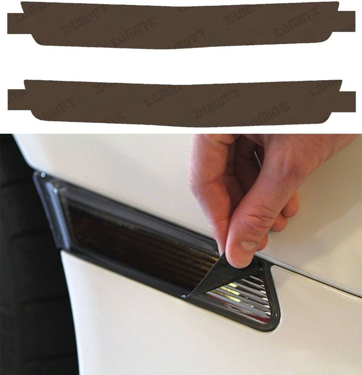 Lamin-X Side Marker Light Tint Covers; Charcoal (18-23 Challenger Widebody)