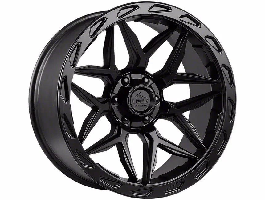 Lock Off-Road Matrix Matte Black with Matte Black Ring 6-Lug Wheel; 20x9; 0mm Offset (07-13 Silverado 1500)