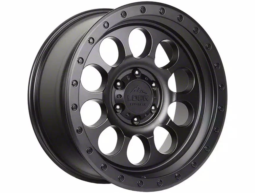 Lock Off-Road 50Cal Matte Black with Matte Black Ring 6-Lug Wheel; 20x9; 0mm Offset (15-20 F-150)