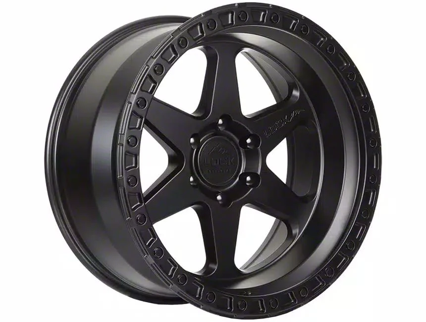 Lock Off-Road Olympus Matte Black with Matte Black Ring 6-Lug Wheel; 17x9; -12mm Offset (14-18 Sierra 1500)