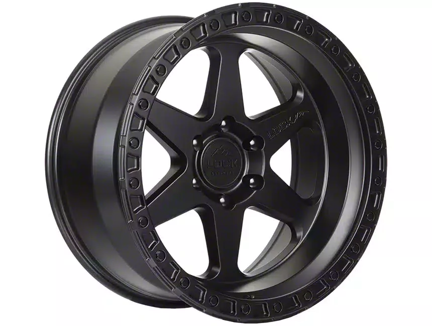 Lock Off-Road Olympus Matte Black with Matte Black Ring 6-Lug Wheel; 17x9; -35mm Offset (14-18 Silverado 1500)
