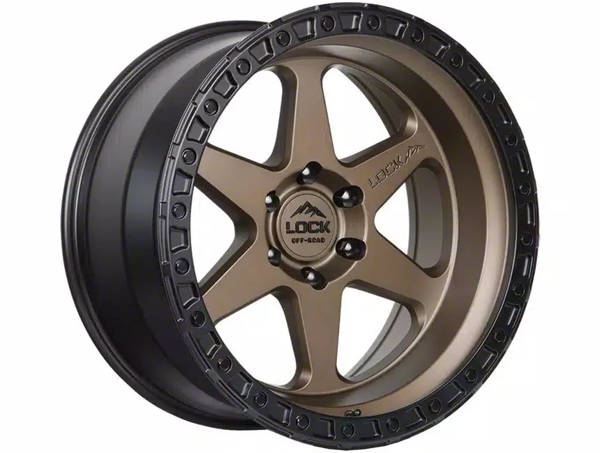 Lock Off-Road Olympus Matte Desert Bronze with Matte Black Ring 6-Lug Wheel; 20x10; -24mm Offset (19-26 Silverado 1500)