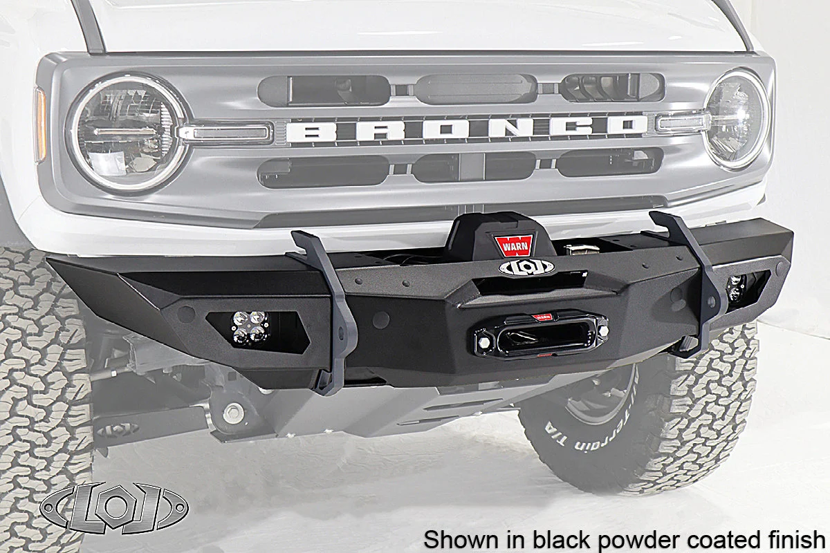 LoD Offroad  Black Ops Shorty Winch Front Bumper for 21-25 Ford Bronco in Black Texture for 21-26 Ford Bronco