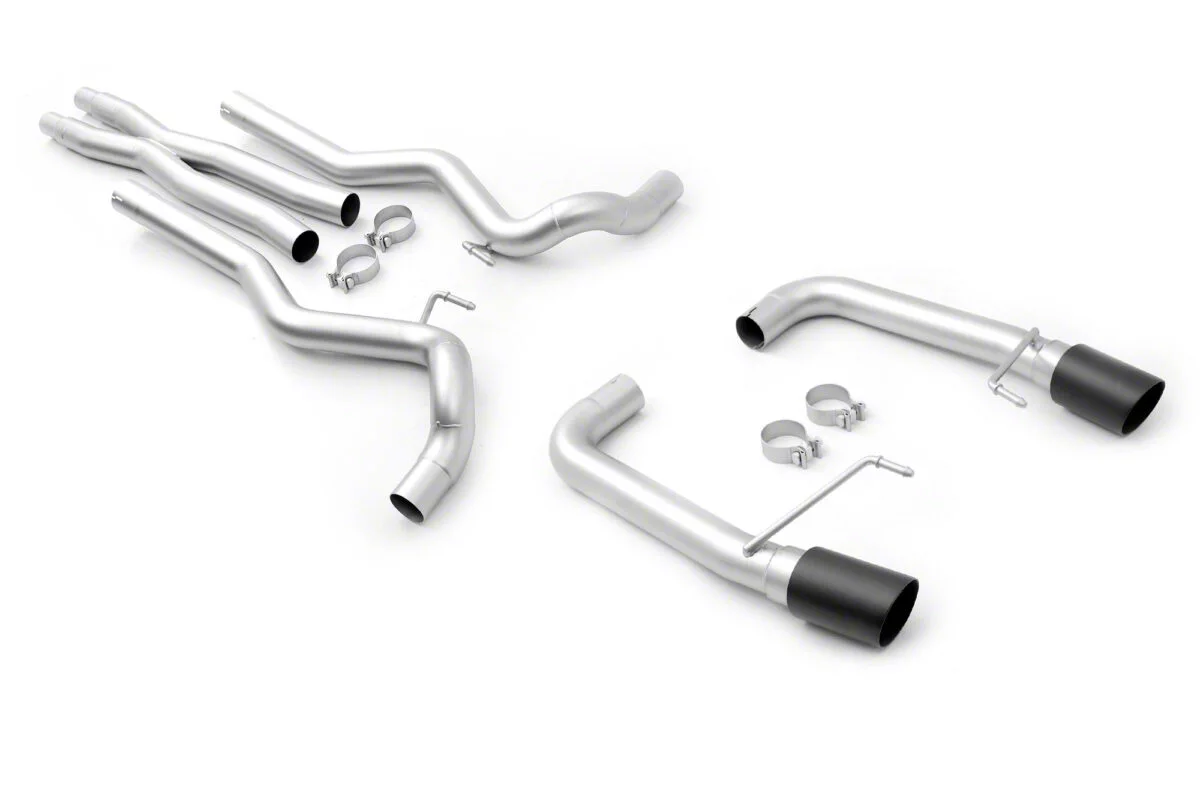 LTH Race Cat-Back Exhaust with Patriot Series Black Tips (15-17 Mustang GT Fastback)