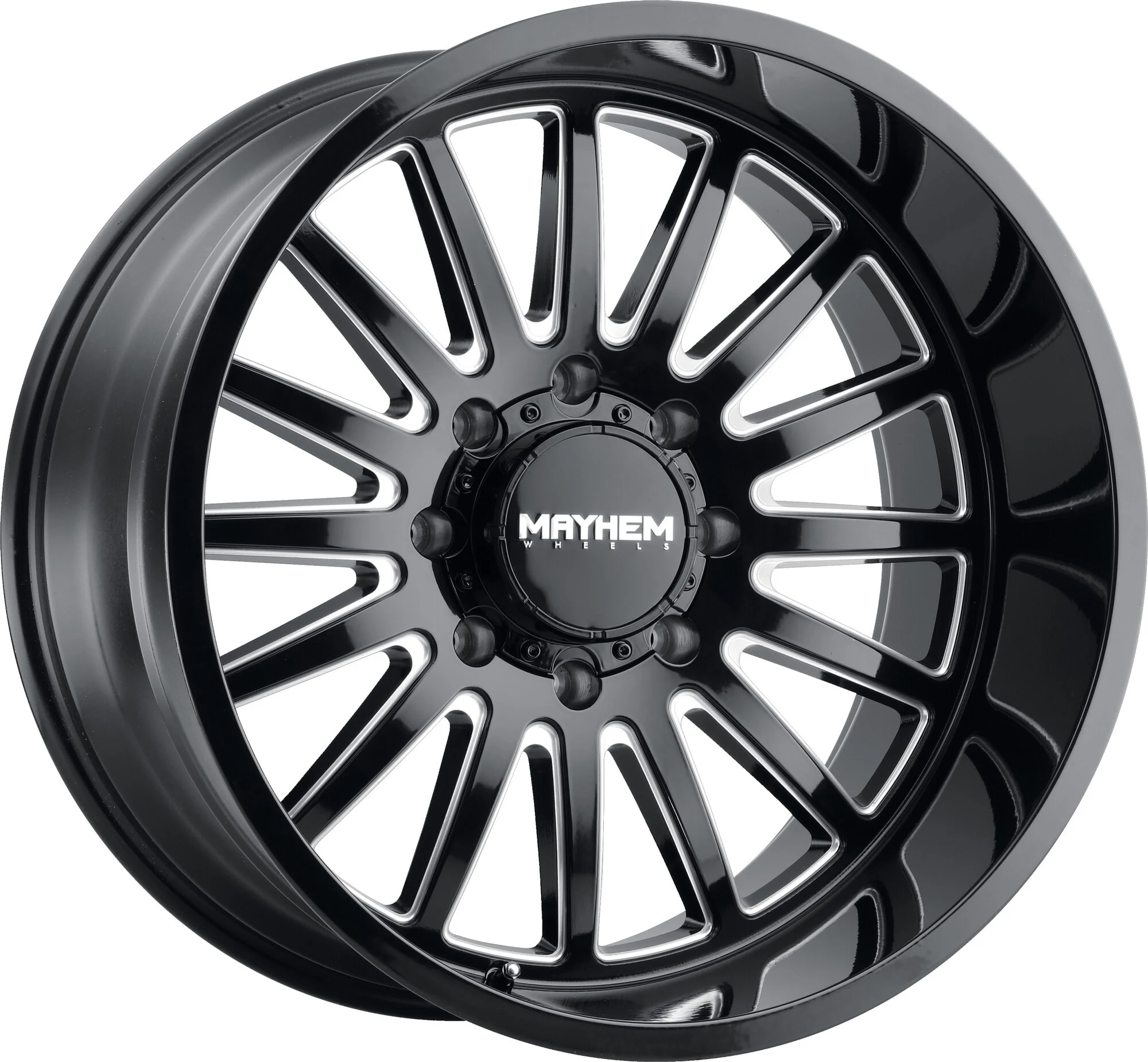 Mayhem  Utopia Series 8114 Wheel for 21-26 Ford Bronco  - 20x10 with 4.75in Backspace in Gloss Black Milled for 21-26 Ford Bronco