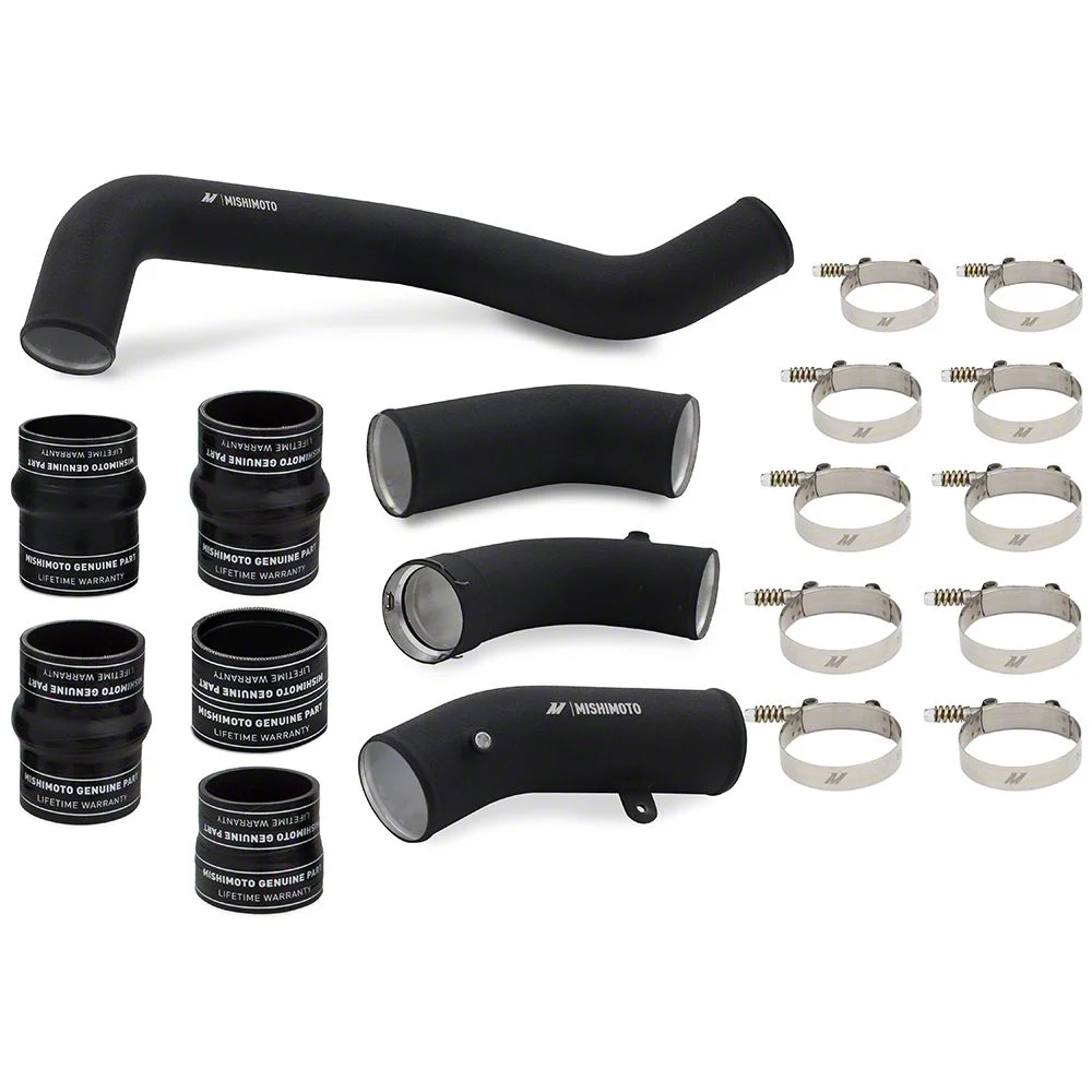 Mishimoto Intercooler Pipe and Boot Kit; Wrinkle Black (17-19 6.6L Duramax Sierra 2500 HD)