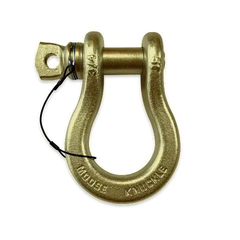 Moose Knuckle Offroad B'oh Spin Pin Recovery Shackle 3/4; Brass Knuckle