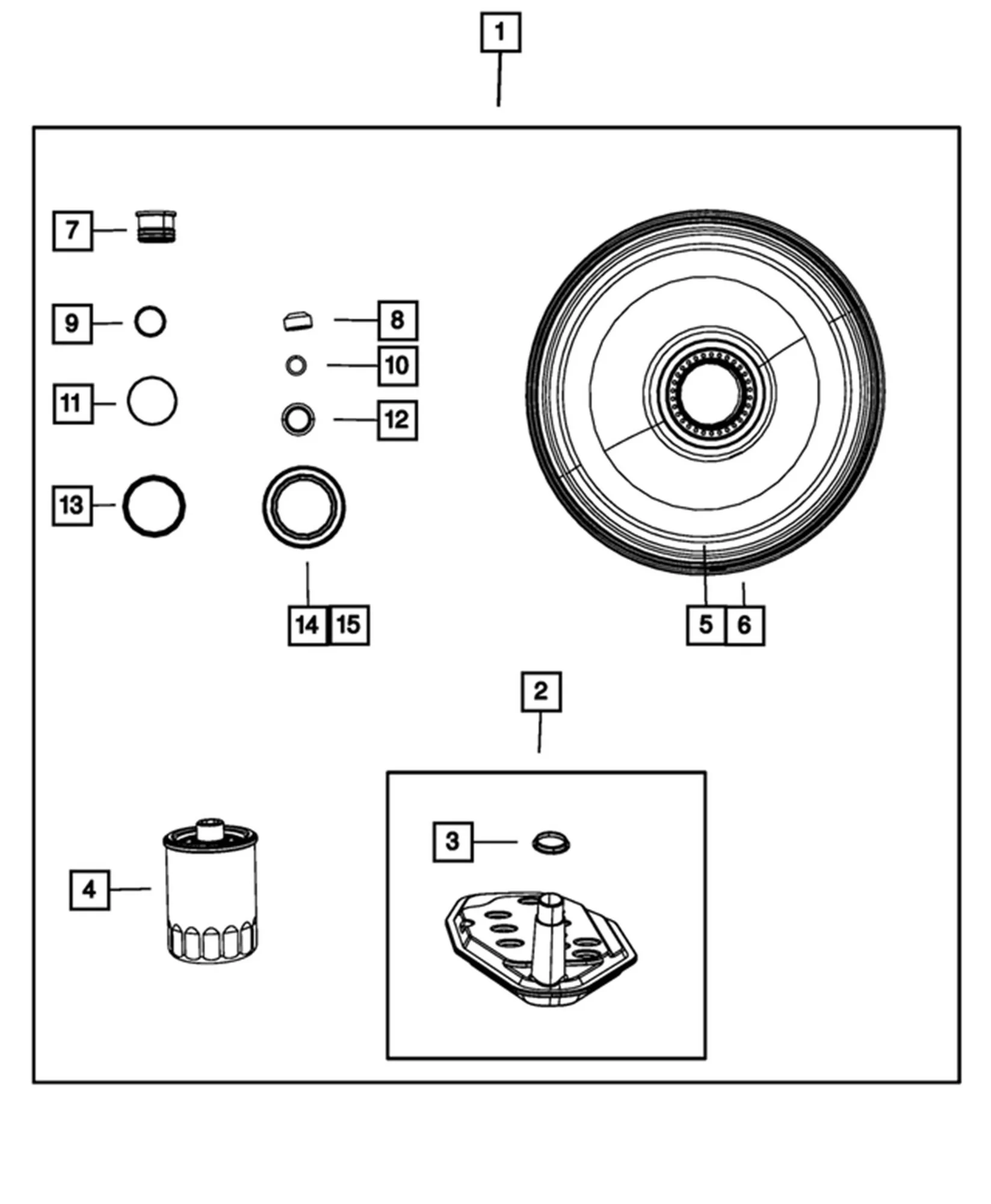 Mopar 05013470AE Transmission Oil Sump Filter Kit  for 01-13 Jeep Grand Cherokee WJ, WK, WK2, Commander XK & Liberty KJ