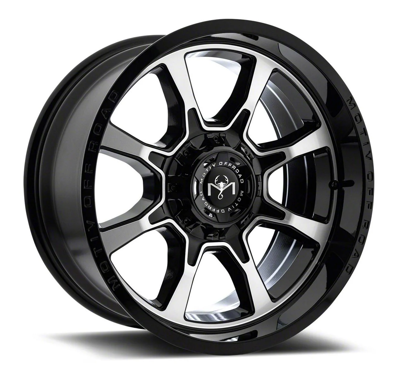 Motiv Offroad Glock Gloss Black Machined 8-Lug Wheel; 17x9; 0mm Offset (10-18 RAM 2500)